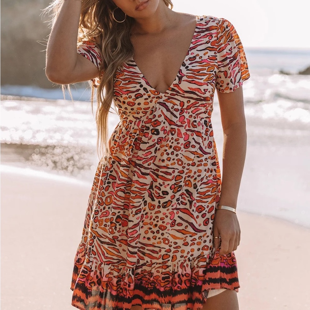Love Stitch Orange and pink Sundress